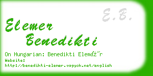 elemer benedikti business card